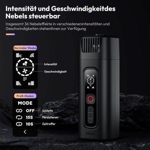 ULANZI FM01 Mini Mașină de Ceață - Aparat de Fum Portabil 40W cu Telecomandă 10m, Generator de Ceață Reîncărcabil pentru Fotografie, Video, Nuntă, Petreceri