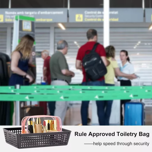 PLULON 2 db Utazási Kozmetikai Táska TSA Jóváhagyott Rózsaszín Hordozható