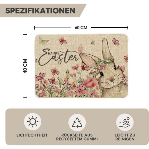 Artoid Mode Húsvéti Nyuszi Virág Lábtörlő 40x60 cm Beltéri Kültéri