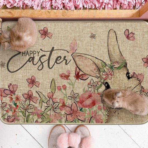 Artoid Mode Húsvéti Nyuszi Virág Lábtörlő 40x60 cm Beltéri Kültéri