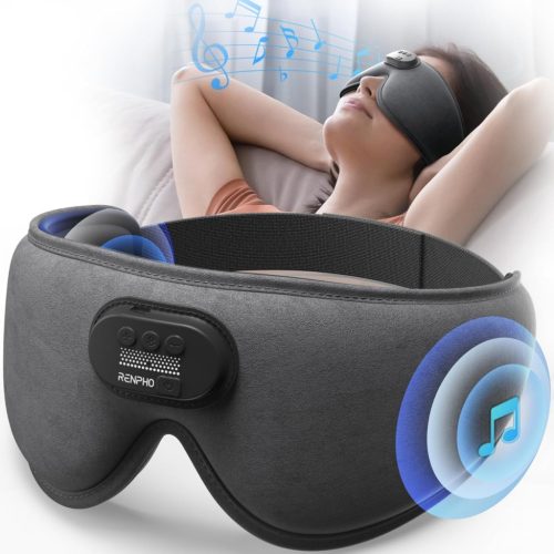 RENPHO Bluetooth 5.2 3D maska na spanie so vstavanými slúchadlami a bielym šumom