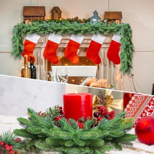 ROLLWAY 50 ks Vetvičky umelého stromčeka 26x10 cm Vianočná dekorácia DIY adventný veniec