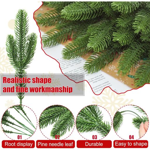 ROLLWAY 50 ks Vetvičky umelého stromčeka 26x10 cm Vianočná dekorácia DIY adventný veniec