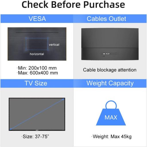 Suptek TS203 univerzális TV állvány 37-65 colos tévéhez, állítható magasság, üveg alap