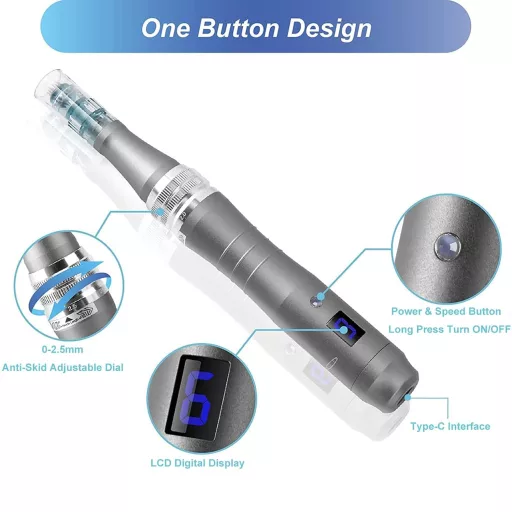 Angel Kiss Derma Pen M8 Pro Microneedling készülék 6 fejjel