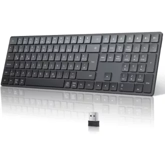   TECURS Bluetooth Wireless Billentyűzet QWERTZ Német Kiosztás 3 Csatorna PC Laptop Mac