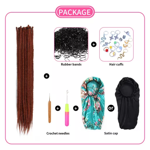 Dsoar Szintetikus Dreadlock Extensions 61cm Hosszú Horgolt Haj 20 Szál