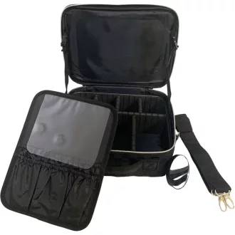   Čierna kozmetická taška so zipsom a nastaviteľnými priehradkami