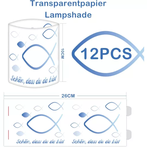 Set de 12 Suporturi Lumânare Tip Pastilă în Formă de Pește - Decor de Masă pentru Botez, Prima Împărtășanie, Mir - Suport Lumânare din Aluminiu pentru Băieți și Fete - Special