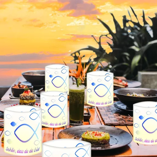 Set de 12 Suporturi Lumânare Tip Pastilă în Formă de Pește - Decor de Masă pentru Botez, Prima Împărtășanie, Mir - Suport Lumânare din Aluminiu pentru Băieți și Fete - Special