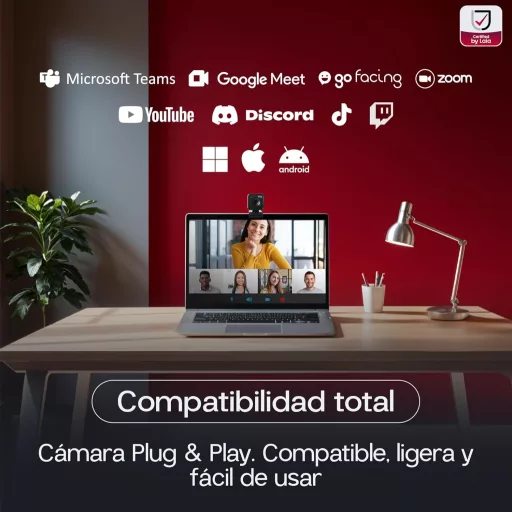 Cameră web Laia PC Pro FHD - Full HD 1080p pentru videoconferințe, Conectare USB-C, 30fps, Autofocus, Design Minimalist, Compatibilă PC/Mac