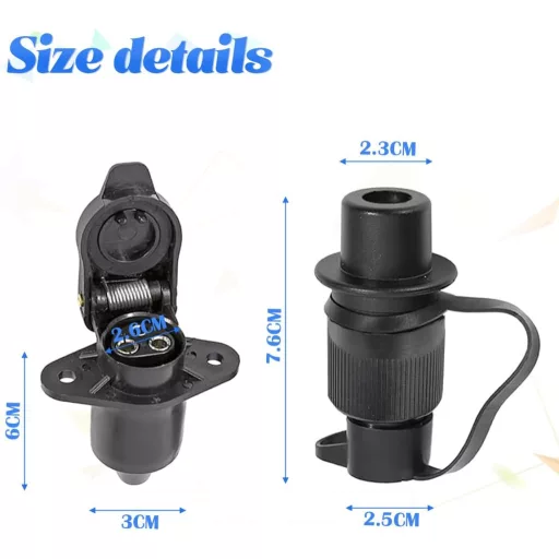 CGEAMDY 3 Pini 12V Mufă Auto Adaptor Remorcă Universal Impermeabil