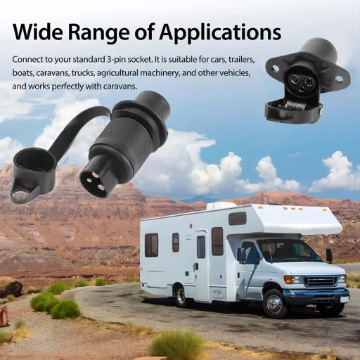 CGEAMDY 3 Pini 12V Mufă Auto Adaptor Remorcă Universal Impermeabil