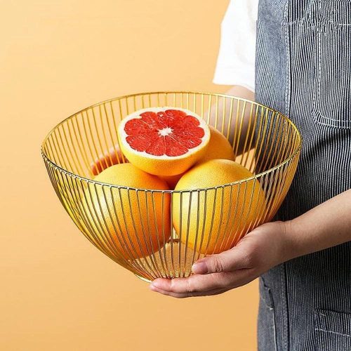 Coș de fructe auriu cu strat protector pentru alimente, 25x14 cm