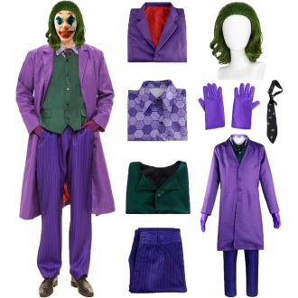   Pánsky kostým klauna Mrsclaus, 8-dielna fialová súprava s kabátom na Halloween