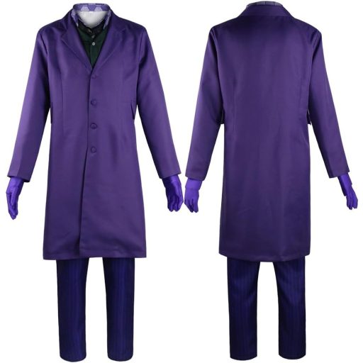 Costum de clovn Mrsclaus pentru bărbați, 8 piese, mov, cu haină, pentru Halloween