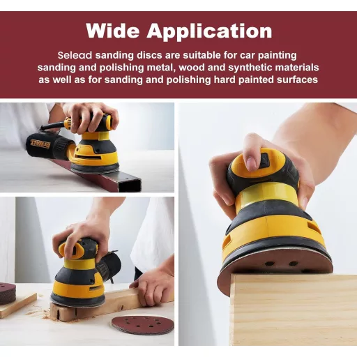 Selead 120 darabos csiszolópapír szett 125mm 8 lyukas P40-600 szemcseméret