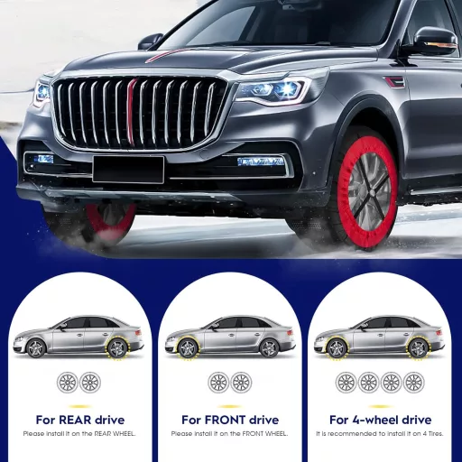 Lănțuri de zăpadă textile highsam Super Grip pentru mașini - Mărimea XL, Certificare EN 16662-1, 2 buc. ciorapi de zăpadă, dispozitiv de asistență la tracțiune pentru SUV-uri și vehicule off-road