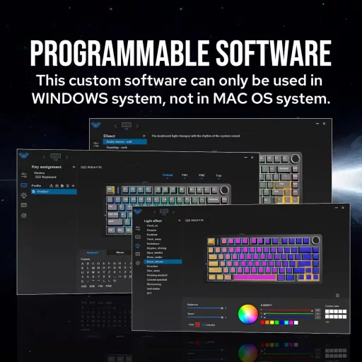 EPOMAKER Aula F75 Gasket Mechanikus Billentyűzet RGB, Hot Swap, Bluetooth/Vezeték Nélküli