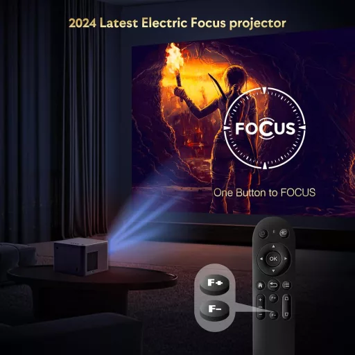 Proiector YEZMEK 4K 20000L Nativ 1080P WiFi Bluetooth Focalizare Electrică Corecție Keystone 6D Portabil Home Cinema