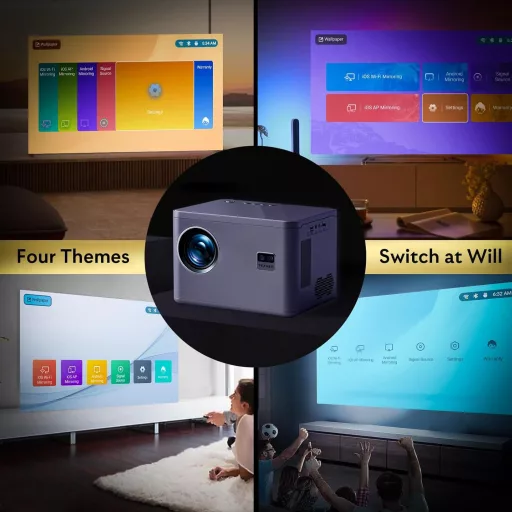 YEZMEK 4K Projektor 20000L Native 1080P WiFi Bluetooth Elektromos Fókusz 6D Keystone Korrekció Hordozható Házimozi