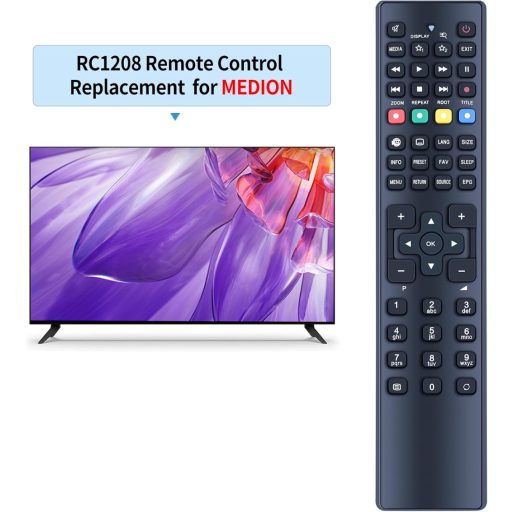TCNOUMT RC1208 Távirányító MEDION TV-hez - Helyettesítő Távkapcsoló MD30297 MD20255 MD20294 MD21080 MD21106 MD30588 Modellekhez