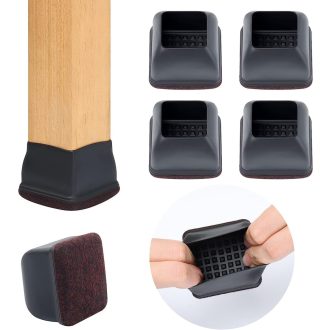   Ezprotekt Négyzet Bútorlábvédő Sapka 5cm Fekete Szövet Csúszásgátló