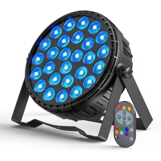   Reflector LED Par Ukfog 216W RGBW - 27x8W DMX Lumini Disco cu Telecomandă - 6 Moduri de Iluminare Scenă pentru Petreceri DJ, Nunți, Crăciun