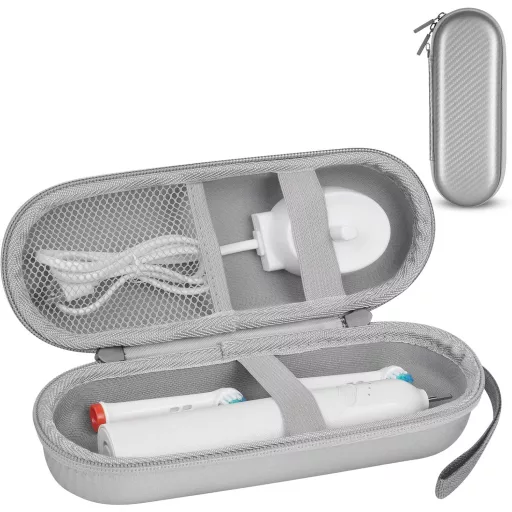 Toc pentru periuță de dinți electrică de călătorie LOPHE, cutie de depozitare portabilă, gri
