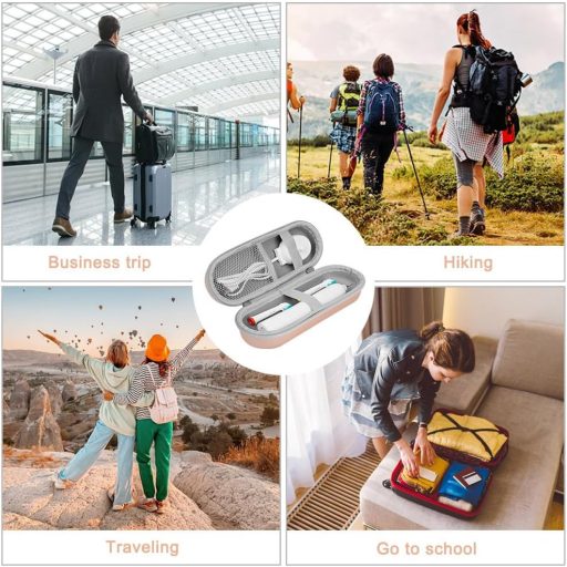 LOPHE Elektromos Fogkefe Tok Utazáshoz, Hordozható Védőtok Kiegészítőkkel Arany