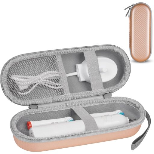 LOPHE Elektromos Fogkefe Tok Utazáshoz, Hordozható Védőtok Kiegészítőkkel Arany