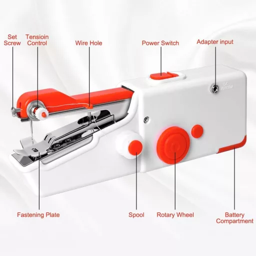 PiAEK Hordozható Elektromos Varrógép Mini Gyors Varráshoz Utazáshoz
