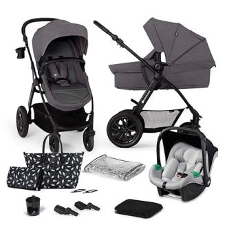   Kinderkraft XMOOV 3v1 Kombinovaný kočík I-SIZE 40-75cm so športovou časťou a autosedačkou, sivý