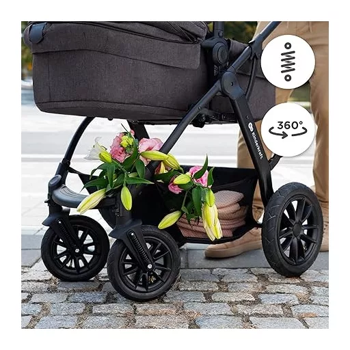 Kinderkraft XMOOV 3in1 Babakocsi I-SIZE 40-75cm Sportkocsival és Hordozóval Szürke