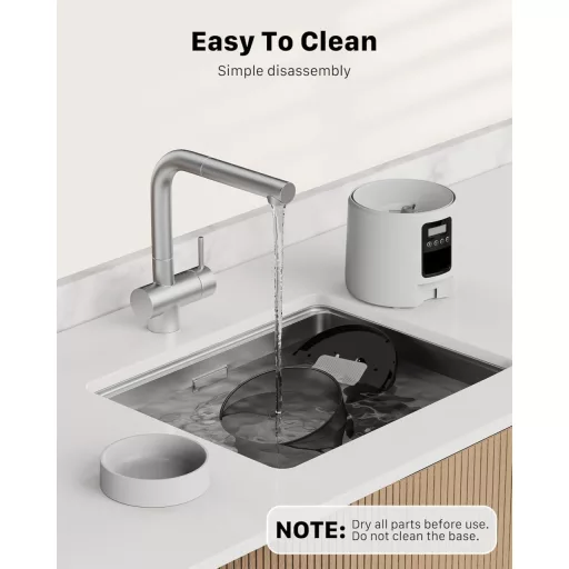 BEMOONY 5L Automata Macskaeledel Adagoló Programozható Időzítővel, 1-6 Adag Napi, Hangfelvétel Fehér