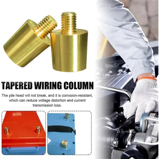 CGEAMDY 2db Autó Akkumulátor Saru Adapter Pozitív Negatív Sárgaréz