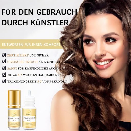 Eveellyn Szempilla Ragasztó 5ml - Gyors Száradás, Erős Tartás, Szagtalan