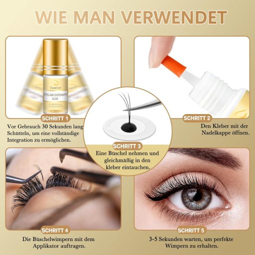 Adeziv pentru Gene Eveellyn 5ml - Uscare Rapidă, Fixare Puternică, Inodor