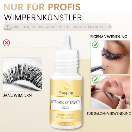 Adeziv pentru Gene Eveellyn 5ml - Uscare Rapidă, Fixare Puternică, Inodor