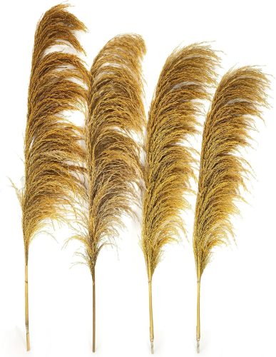 penepico Arany Pampafű Dekoráció 110cm - 4 db Magas Természetes Hatású Szárazvirág, Boho Lakásdekoráció Vázába, Esküvői Dekorációhoz
