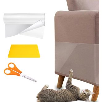   Meloditrunk Átlátszó Kaparásvédő Szalag 20cm x 5m - Bútorvédő Fólia Macskáknak, Kutyáknak, Öntapadós, Nyom Nélkül Eltávolítható, Beltéri Has