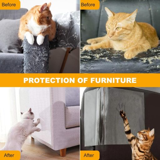 Bandă transparentă de protecție anti-zgârieturi Meloditrunk 20cm x 5m - Folie de protecție pentru mobilă, pentru pisici, câini, autoadezivă, îndepărtare fără urme, uz interior