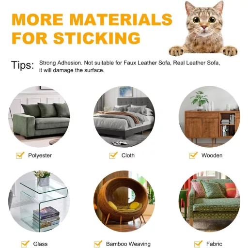 Bandă transparentă de protecție anti-zgârieturi Meloditrunk 20cm x 5m - Folie de protecție pentru mobilă, pentru pisici, câini, autoadezivă, îndepărtare fără urme, uz interior