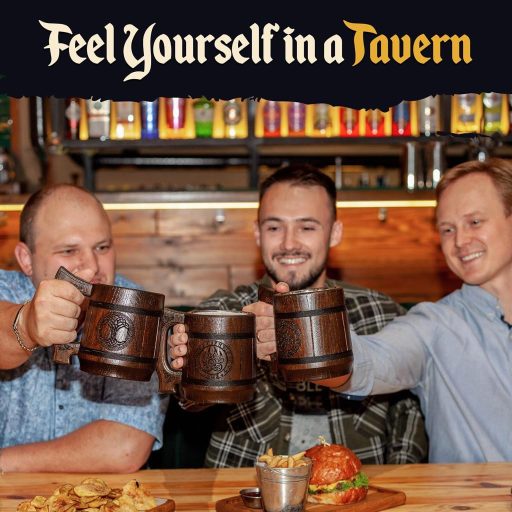 TESLYAR Viking Sörös Bögre 0,6L Fa Életfa Gravírozással Ajándék