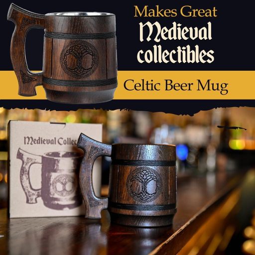 TESLYAR Viking Sörös Bögre 0,6L Fa Életfa Gravírozással Ajándék