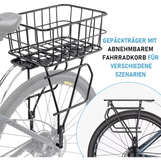 Nosič na bicykel CXWXC s košíkom a odrazkou pre 26 – 29-palcové kolesá