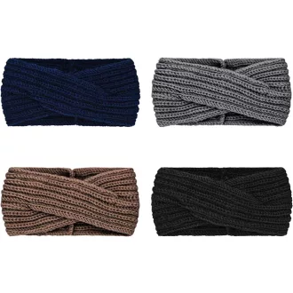   DRESHOW 4 darabos női téli fejpánt szett vastag kötött fülmelegítő meleg