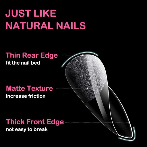 Diboniur Mandula Köröm Tipek 550db Gel Körmökhöz 11 Méret Teljes Fedés