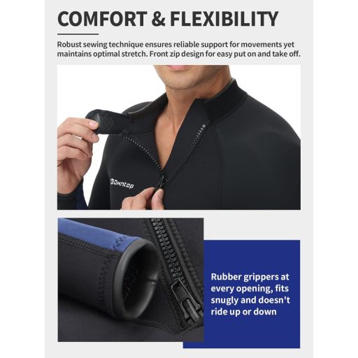 Owntop 3/2 mm neoprén wetsuit elöl cipzárral, nyújtható búvárkodási ruha férfiaknak és nőknek