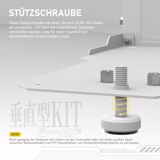 EZDIY-FAB Függőleges GPU Tartó PCIe 4.0 Riser Kábellel - 115mm Fehér Shield Sorozat RTX40 Kártyákhoz - Teljes PCIe Slotokhoz